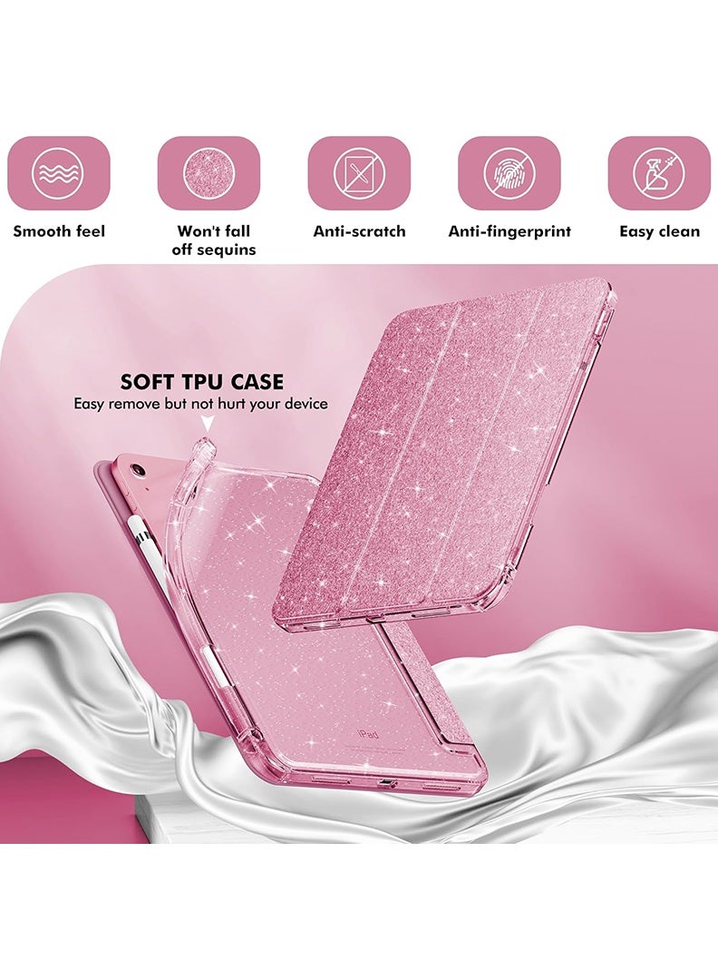 Theodor Case For iPad (A16) 11th 11 inch 2025 Gen iPad 11 Case/ iPad 10th Gen 2022 iPad 10 Case Glittering Sparkly Shockproof Cover with Shiny Clear Back for iPad 11th 2025/ iPad 10th Gen 2022- Glitter Pink - Image 3